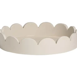 Leen Bakker Dienblad Scallop - off-white - Ø25 cm