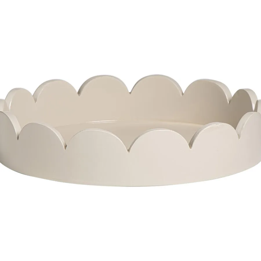 Leen Bakker Dienblad Scallop - off-white - Ø25 cm