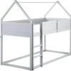 1-Persoons Bedden-Beliani DIENNE - Kinderbed - Grijs - 90 x 200 cm - Dennenhout