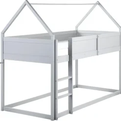 1-Persoons Bedden-Beliani DIENNE - Kinderbed - Grijs - 90 x 200 cm - Dennenhout