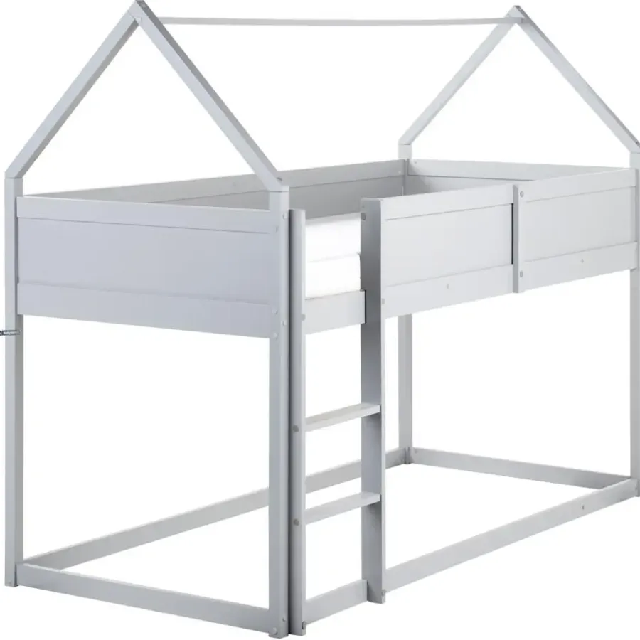 1-Persoons Bedden-Beliani DIENNE - Kinderbed - Grijs - 90 x 200 cm - Dennenhout