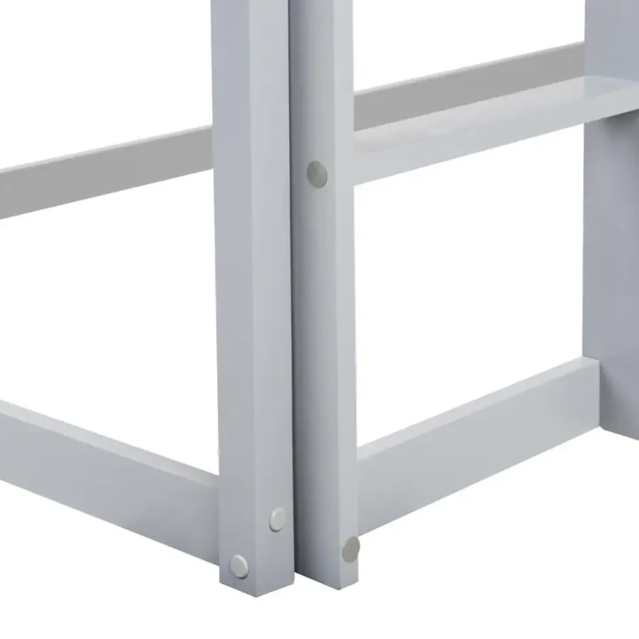 1-Persoons Bedden-Beliani DIENNE - Kinderbed - Grijs - 90 x 200 cm - Dennenhout