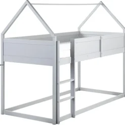 1-Persoons Bedden-Beliani DIENNE - Kinderbed - Grijs - 90 x 200 cm - Dennenhout
