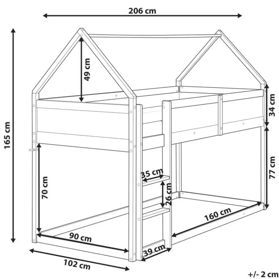 1-Persoons Bedden-Beliani DIENNE - Kinderbed - Grijs - 90 x 200 cm - Dennenhout