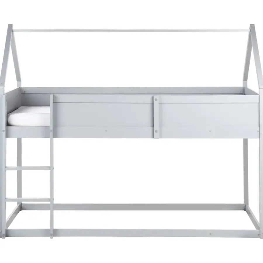 1-Persoons Bedden-Beliani DIENNE - Kinderbed - Grijs - 90 x 200 cm - Dennenhout