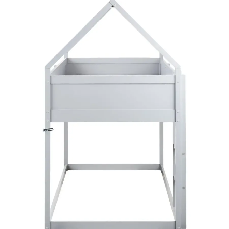 1-Persoons Bedden-Beliani DIENNE - Kinderbed - Grijs - 90 x 200 cm - Dennenhout