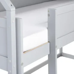 1-Persoons Bedden-Beliani DIENNE - Kinderbed - Grijs - 90 x 200 cm - Dennenhout