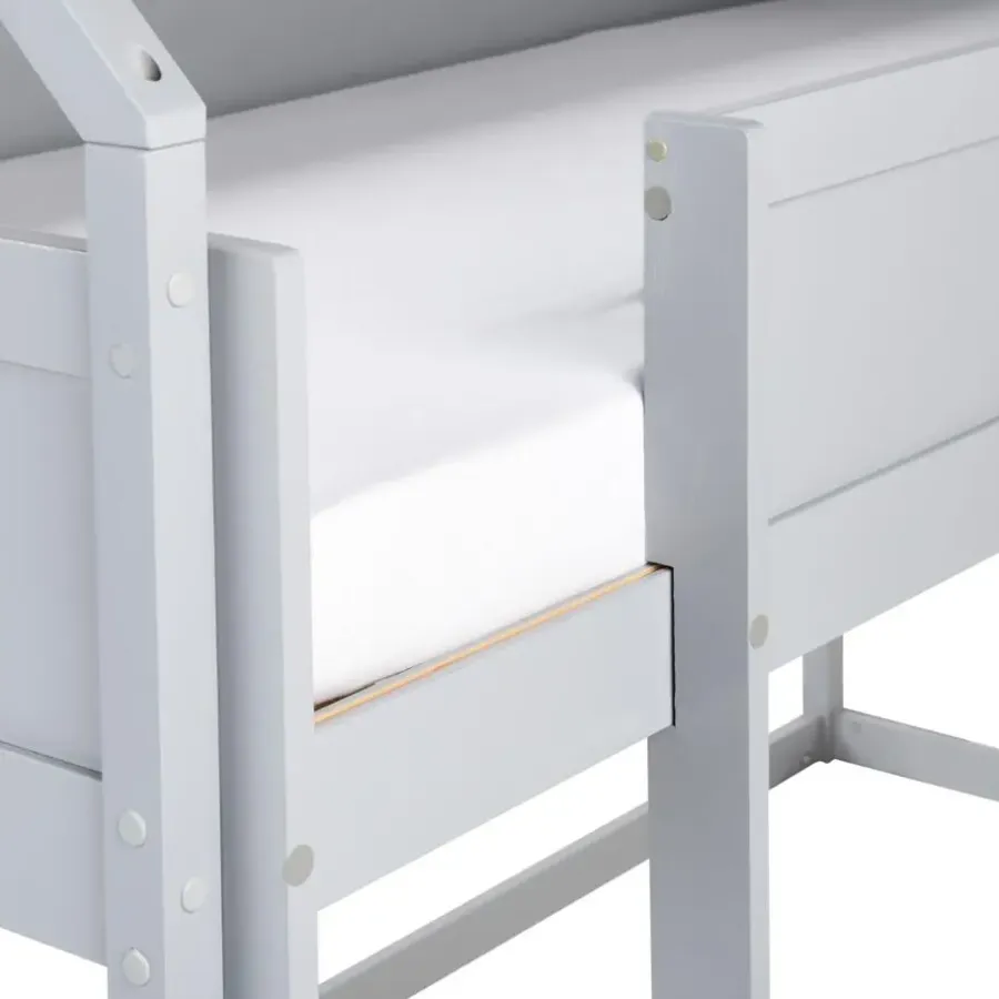 1-Persoons Bedden-Beliani DIENNE - Kinderbed - Grijs - 90 x 200 cm - Dennenhout