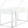 1-Persoons Bedden-Beliani DIENNE - Kinderbed - Wit - 90 x 200 cm - Dennenhout