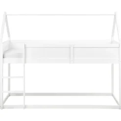 1-Persoons Bedden-Beliani DIENNE - Kinderbed - Wit - 90 x 200 cm - Dennenhout