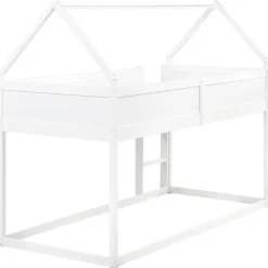 1-Persoons Bedden-Beliani DIENNE - Kinderbed - Wit - 90 x 200 cm - Dennenhout
