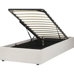 Beliani DINAN - Eenpersoonsbed - Lichtbeige - 90 x 200 cm - Polyester