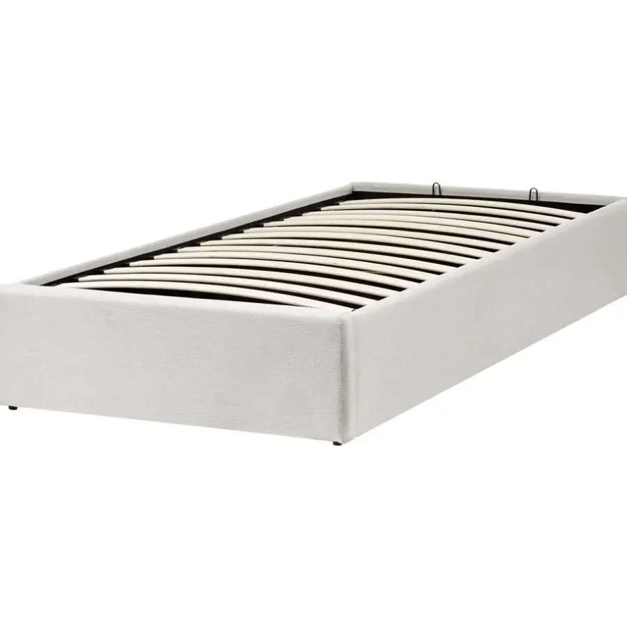 Beliani DINAN - Eenpersoonsbed - Lichtbeige - 90 x 200 cm - Polyester
