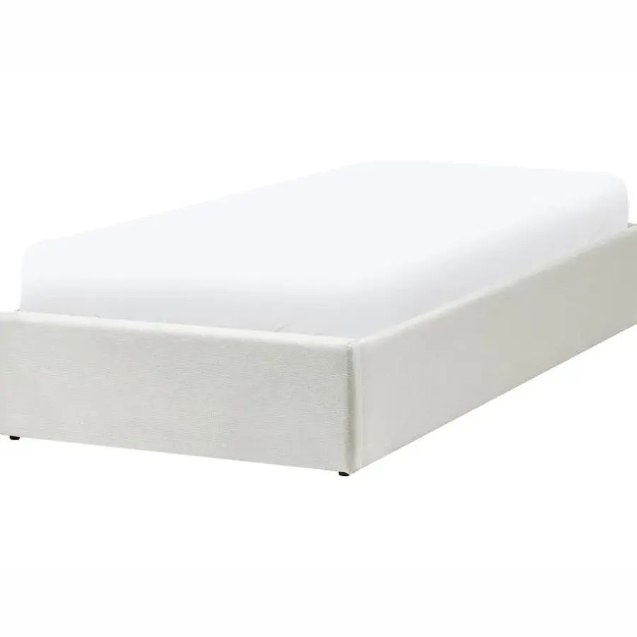 Beliani DINAN - Eenpersoonsbed - Lichtbeige - 90 x 200 cm - Polyester