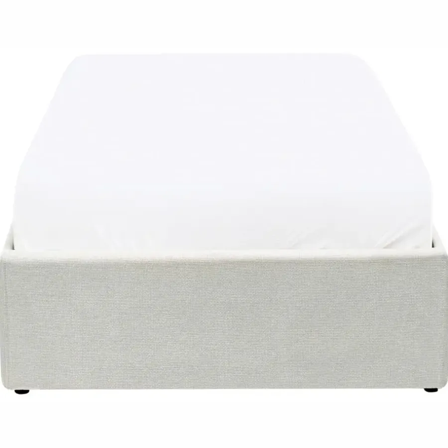 Beliani DINAN - Eenpersoonsbed - Lichtbeige - 90 x 200 cm - Polyester