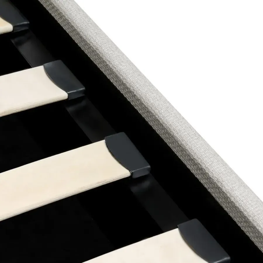 Beliani DINAN - Eenpersoonsbed - Lichtbeige - 90 x 200 cm - Polyester