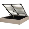 2-Persoons Bedden-Beliani DINAN - Tweepersoonsbed - Beige - 140 x 200 cm - Polyester