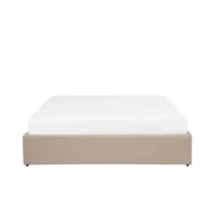 2-Persoons Bedden-Beliani DINAN - Tweepersoonsbed - Beige - 140 x 200 cm - Polyester