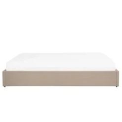 2-Persoons Bedden-Beliani DINAN - Tweepersoonsbed - Beige - 140 x 200 cm - Polyester