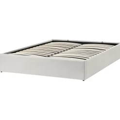 Beliani DINAN - Tweepersoonsbed - Lichtbeige - 140 x 200 cm - Polyester
