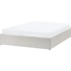 Beliani DINAN - Tweepersoonsbed - Lichtbeige - 140 x 200 cm - Polyester