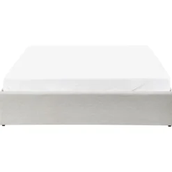 Beliani DINAN - Tweepersoonsbed - Lichtbeige - 140 x 200 cm - Polyester