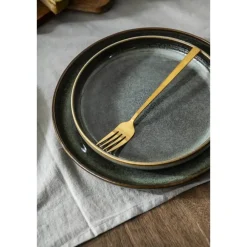 Leen Bakker Dinerbord Emma - groen - stoneware - Ø27 cm