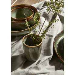 Leen Bakker Dinerbord Emma - groen - stoneware - Ø27 cm