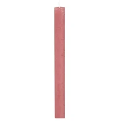 Kaarsen-Leen Bakker Dinerkaars rustiek Sfeer - oudroze - 25 cm