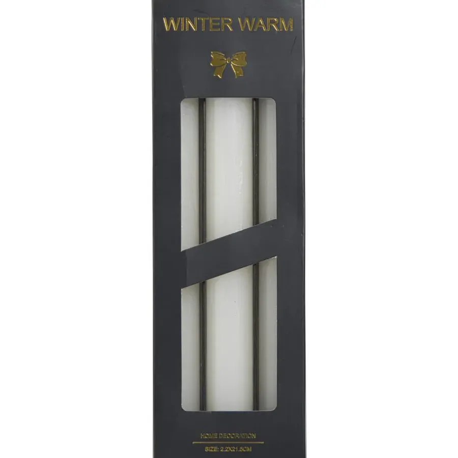 Kaarsen-Leen Bakker Dinerkaars Winterwarm off-white - 6 stuks