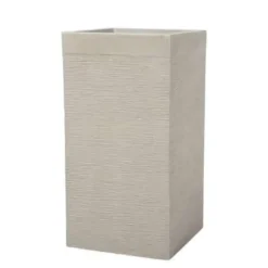 Bloempotten Voor Binnen-Beliani DION - Plantenbak - Lichtbeige - 40 cm - Klei-vezelmengsel