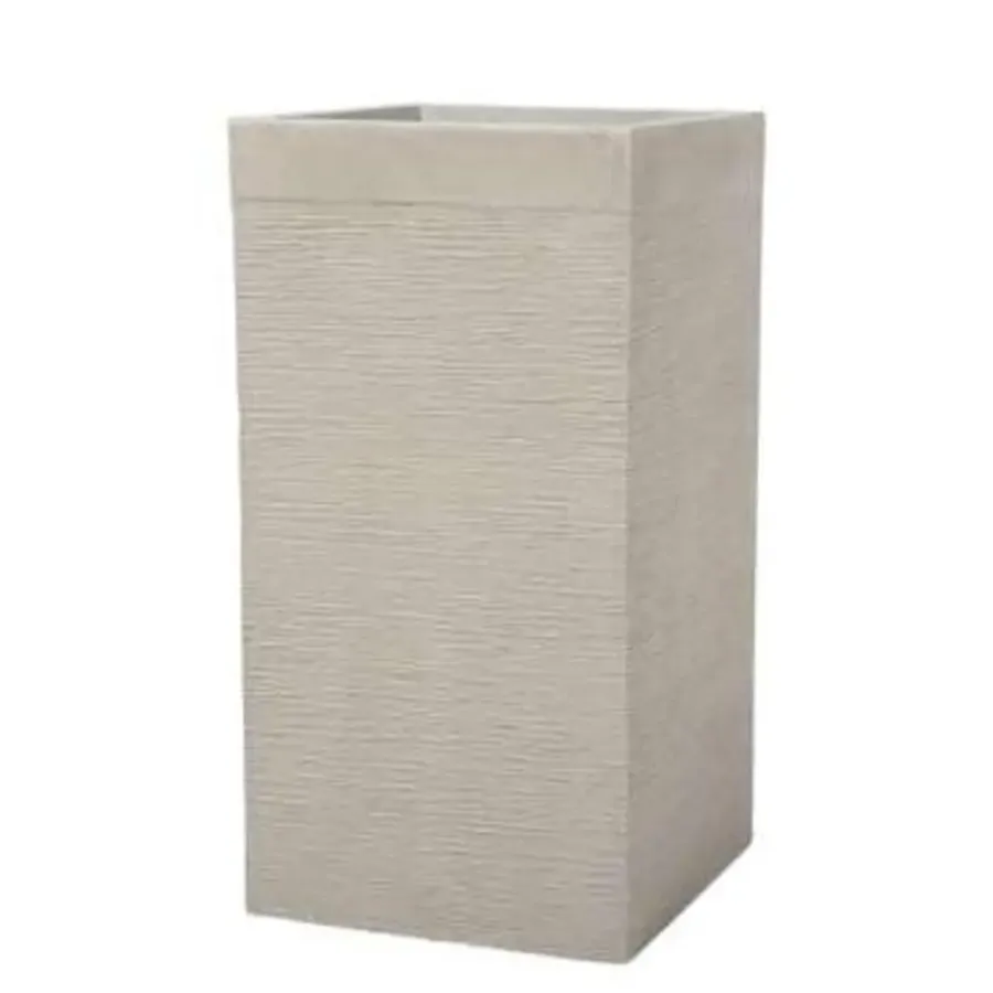 Bloempotten Voor Binnen-Beliani DION - Plantenbak - Lichtbeige - 40 cm - Klei-vezelmengsel