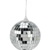 Kerstdecoratie-Merkloos Disco kerstbal - zilver - D7,5 cm - foam - spiegelbol - discobol