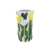 Vazen-DK Design Bloemenvaas Tulipa - blauw/geel - D14 x H23 cm