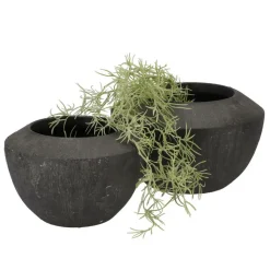 Bloempotten Voor Binnen-DK Design Bloempot Maya - verweerd zwart - D25 x H16 cm - rustiek
