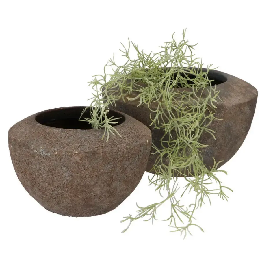 Bloempotten Voor Binnen-DK Design Bloempot model Maya - roestbruin - 25 x 16 cm - rustiek