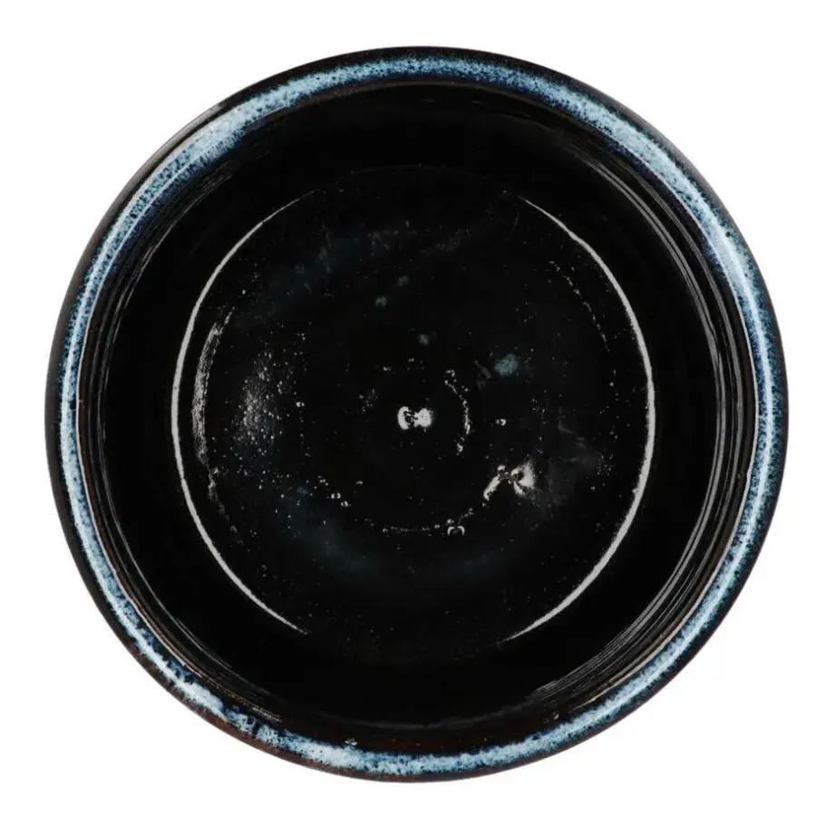 DK Design Bloempot model Blue Glaze - blauw - D12 x H13 cm - ombre