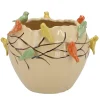Bloempotten Voor Binnen-DK Design Bloempot/plantenpot Vogels - zandkleurig - D19 x H15 cm