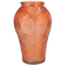 Vazen-DK Design boeket vaas Circle - glas - oranje - 15 x 25 cm