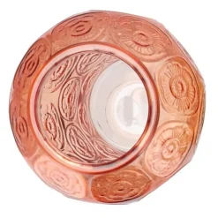 Vazen-DK Design boeket vaas Circle - glas - oranje - 15 x 25 cm
