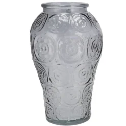 Vazen-DK Design boeket vaas Circle - glas - lichtgrijs - 15 x 25 cm