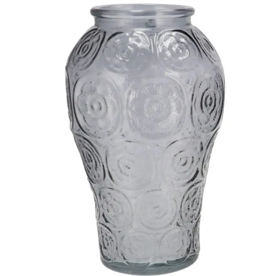 Vazen-DK Design boeket vaas Circle - glas - lichtgrijs - 15 x 25 cm