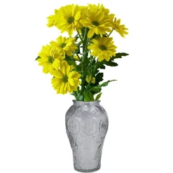 Vazen-DK Design boeket vaas Circle - glas - lichtgrijs - 15 x 25 cm