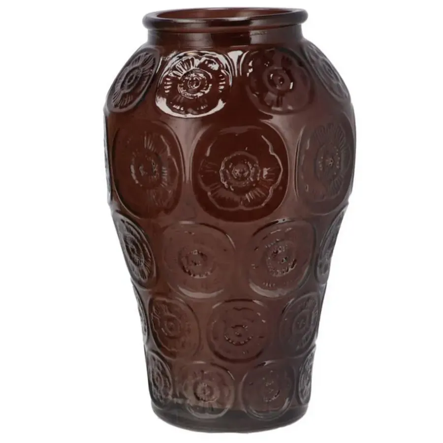DK Design boeket vaas Circle - glas - donkerbruin - 15 x 25 cm