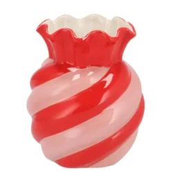 Vazen-DK Design boeket vaas Sweety - keramiek - roze/rood - 15 x 30 cm