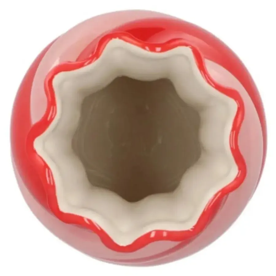 Vazen-DK Design boeket vaas Sweety - keramiek - roze/rood - 15 x 30 cm