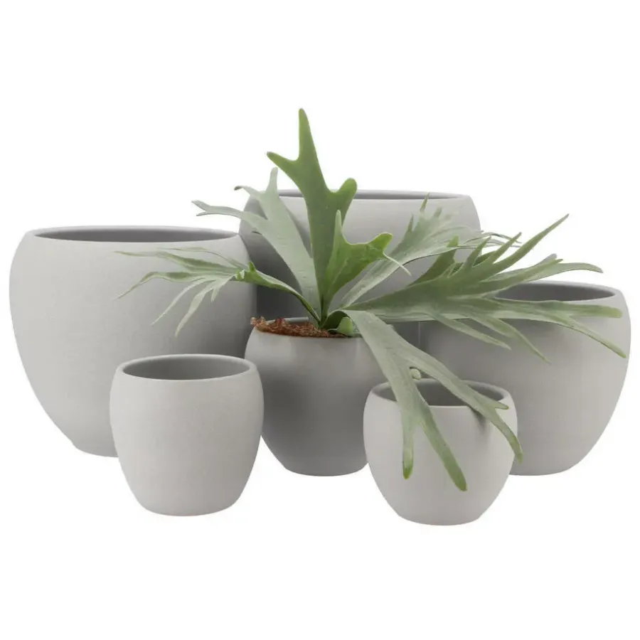 Bloempotten Voor Binnen-DK Design Plantenpot - Vinci - lichtgrijs mat - D13 x H14 cm