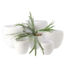 Bloempotten|Bloempotten Voor Binnen-DK Design plantenpot - Vinci - wit mat - D15 x H17 cm
