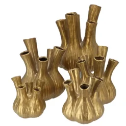 Vazen-DK Design vaas Aglio - tulpenvaas - goud mat - D20 x H25 cm