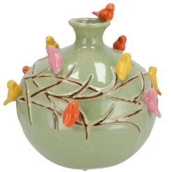 Vazen-DK Design Vaas Vogels - pistache groen - D18 x H18 cm